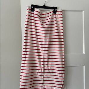 Red and White Striped Women's Skirt